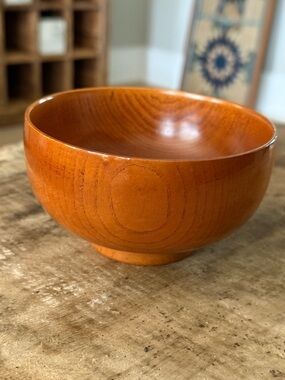 Wooden Serving Bowl - Warm Brown